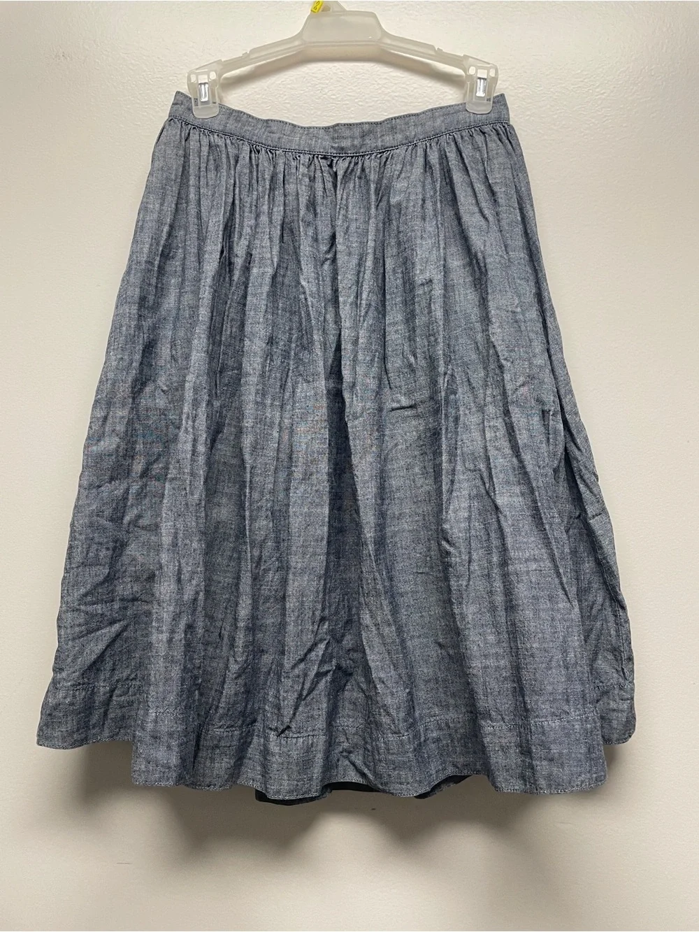Muji Blue Chambray A-Line Skirt